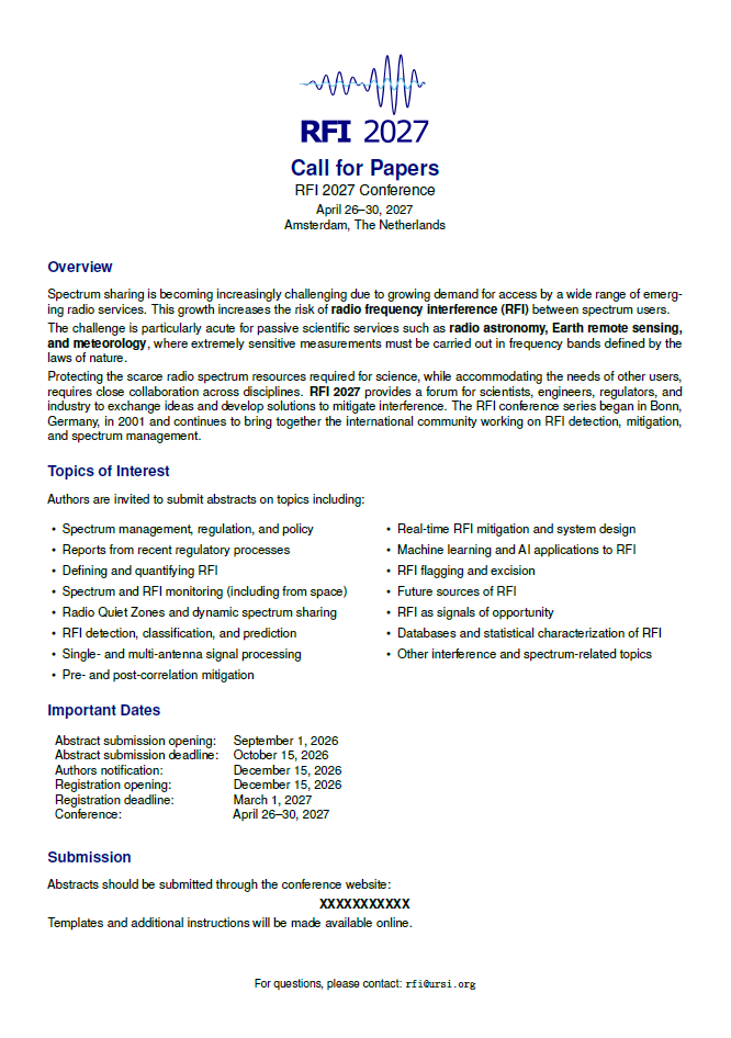 RFI 2027 Call for Papers preview